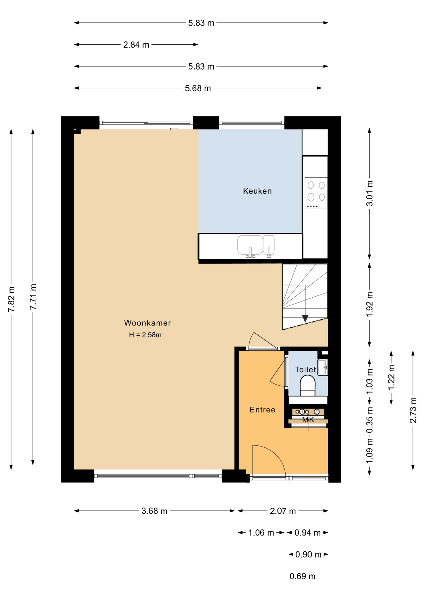 Wijngaard 93 - 8212 CE - lelystad-plattegrond-1